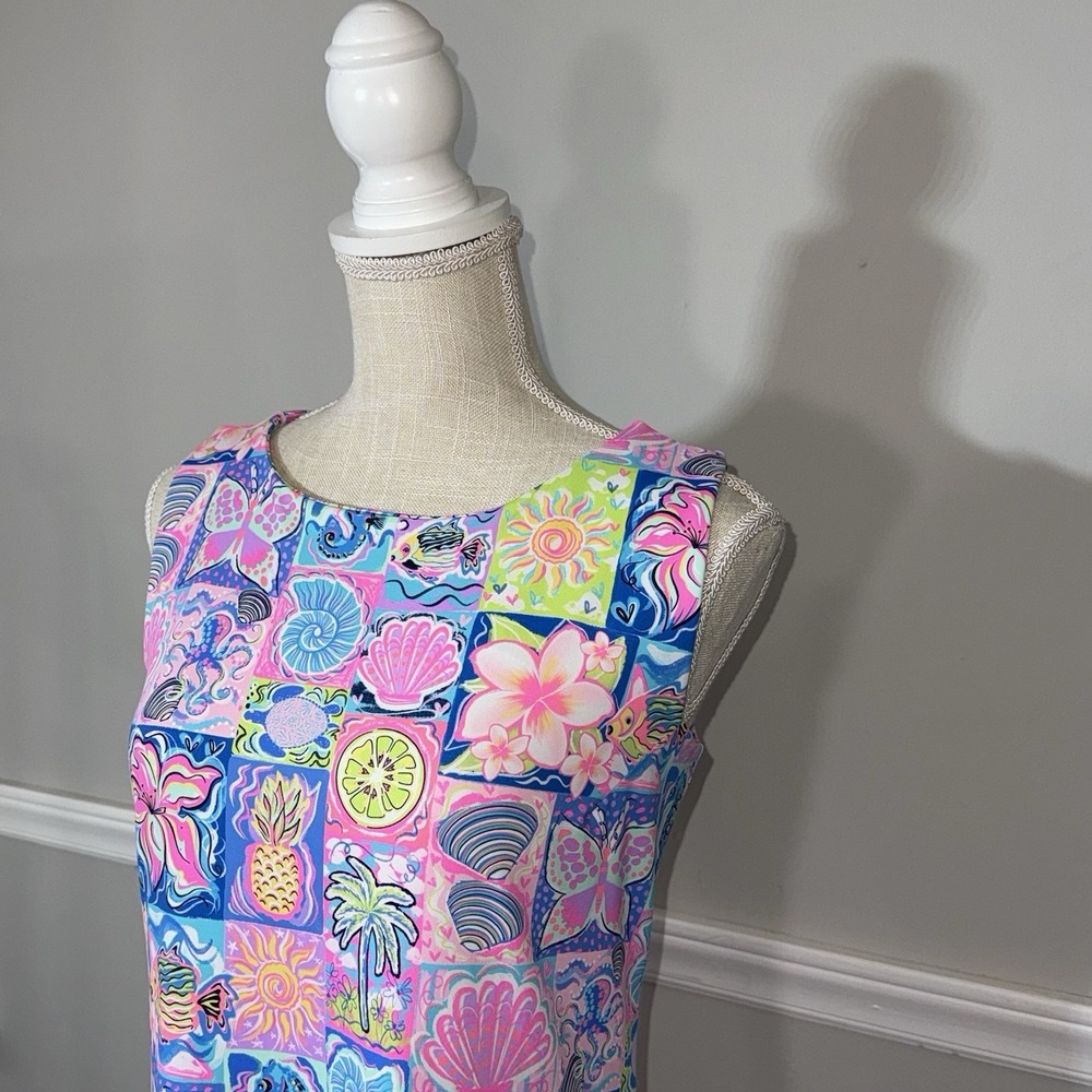 Lulu-B Moma Ruffle Hemline Sleeveless Dress Sz MD Cruise Resort UPH 50 Stretch - Picture 3 of 12